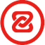 The zbcom logo features a red, interlocking chain-like symbol enclosed within two red circles on a white background.