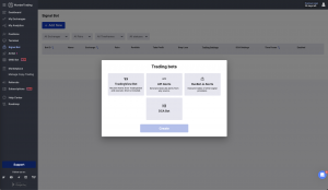 WunderTrading Signal Bot interface showing options to create TradingView, API, RunBot.io, and DCA bots